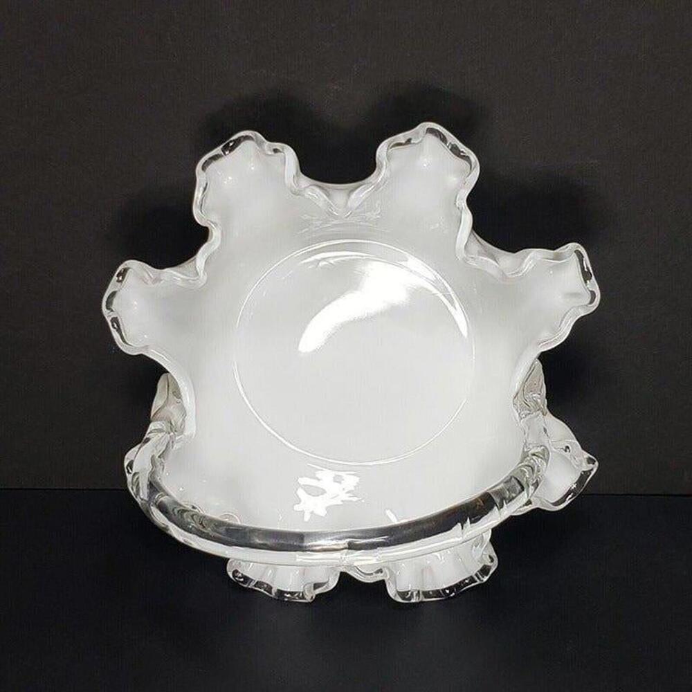 Fenton Silver Crest Glass Basket Vintage - Picture 9 of 9